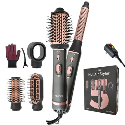 Negative Ion Hair Dryer Brush 4-in-1 Hot Air Styler, Curl, Straighten, Scalp Massage & Blow Dry, Adjustable Heat & Wind Speed