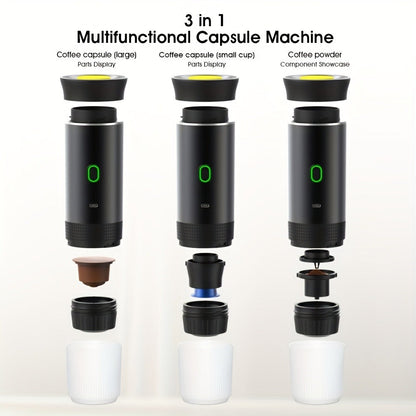 Portable Capsule Coffee Machine USB Rechargeable One-Touch Brewing Compact Espresso Maker for Bath Time, Home Spa and Personal Care