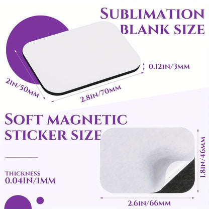 Sublimation Magnet Blanks 96 Pcs Blank Refrigerator Magnets for DIY Crafts for Home Cooking, Dining and Outdoor Meals