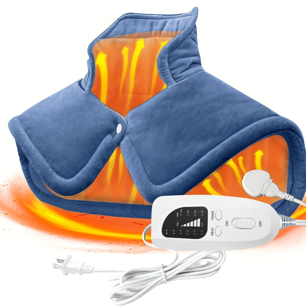 Graphene Heating Shawl Wrap Blanket - Ultra- Coral Fleece Temperature-Regulating Neck Back Shoulder Warmer