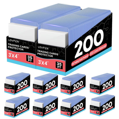Card Toploads & Sleeves 3x4 Hard Plastic Combo – 100/200/500/2000 Count Regular Top Loading Card Holders for Baseball Football Sports