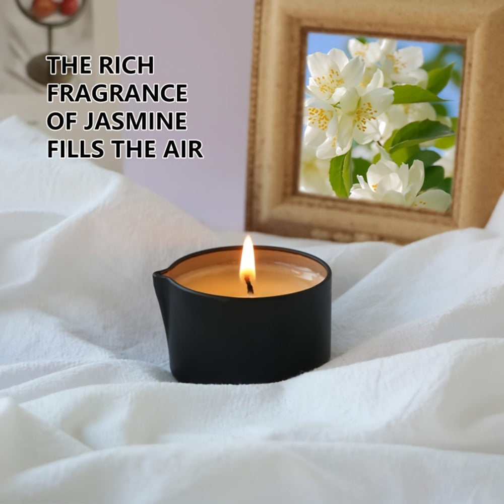 Massage Oil Candle 2-in-1 Soy Wax Scented Candle with Essential Oil – Moisturizing Warm Body Lotion for Spa Pedicure Relaxation Aromatherapy