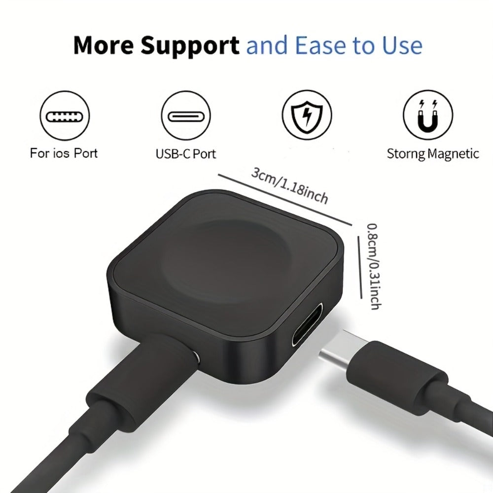 Portable Watch Charging Case with Carabiner, Square Magnetic Cradle and Six Color Checkout Options
