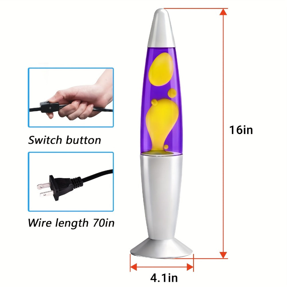 Lava Lamp 16 Inch for Bedroom Living Room Office, Relaxing Liquid Motion Lamp with Purple Water Yellow Wax