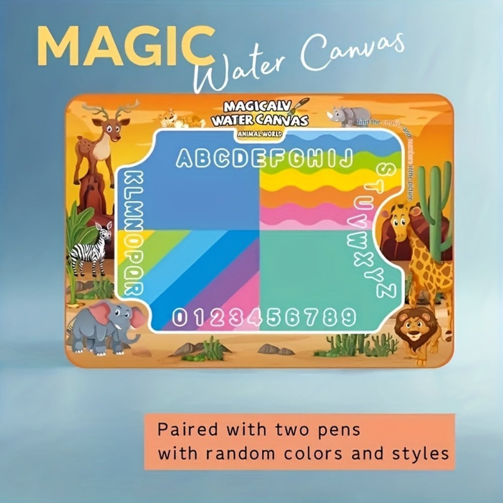 Water Canvas Drawing Mat for Kids Reusable Mess-Free – Magical Paint with Water Art Toy 80x60cm Ocean Animal Designs Screen-Free Creative