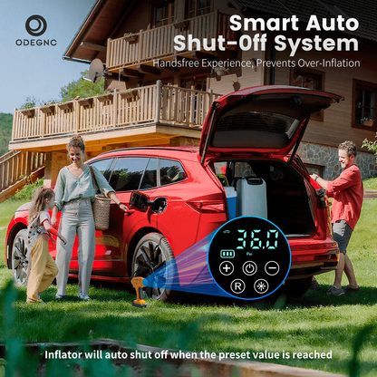 Portable Air Pump Inflator 160PSI – Auto Shut-Off, 35L/min, Dual Power (Battery/12V Car), Digital Gauge, 3-Mode LED Light for Car Tires