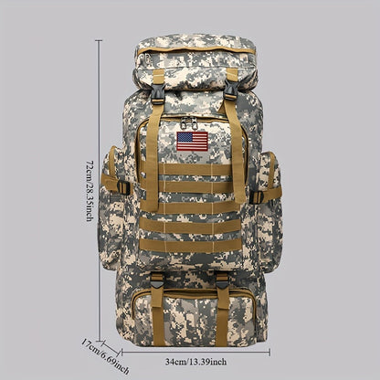Military Hiking Backpack 80L – Tactical 3-Day Assault Pack Oxford Fabric DIY System for Camping Hunting Travel Unisex