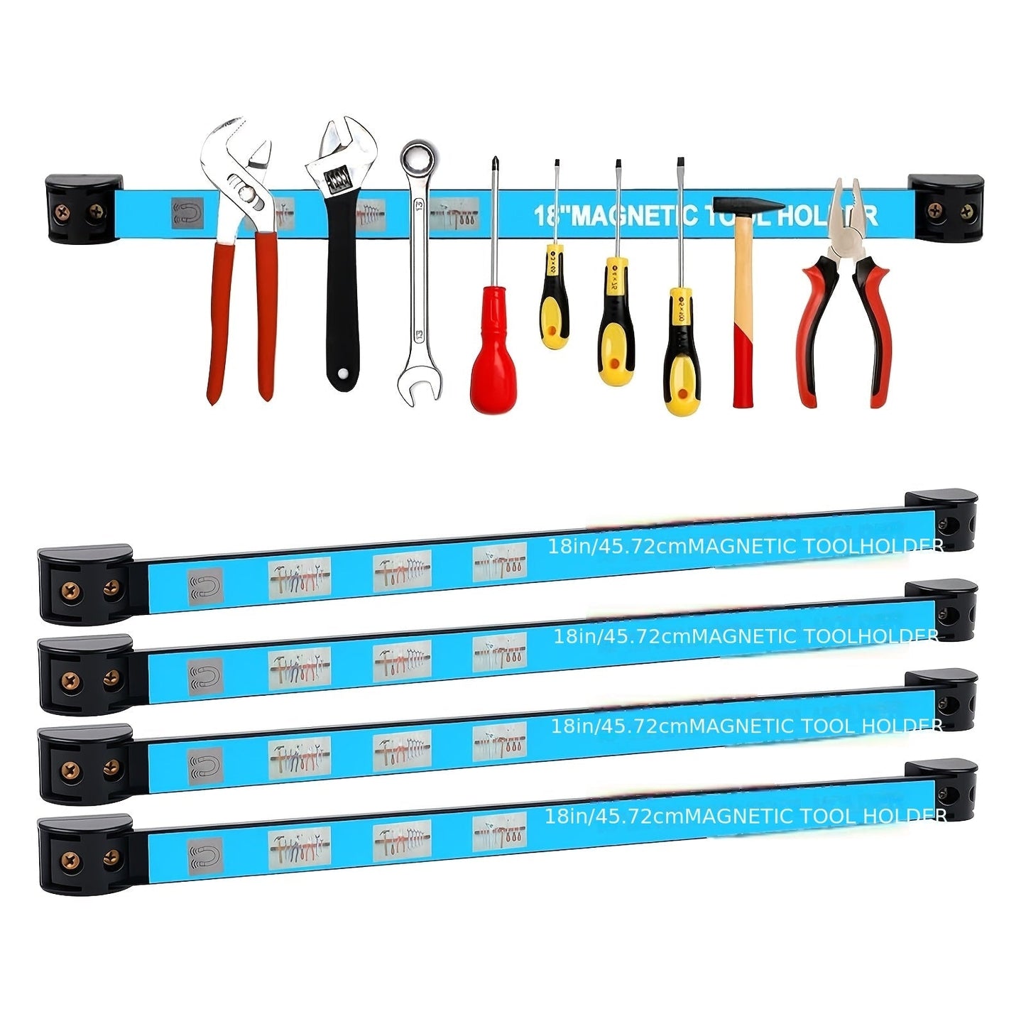 Magnetic Tool Bar Wall Mount Tool Holder 12/18 Inch, Iron Magnetic Knife Strip & Tool Rack for Kitchen
