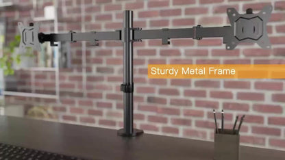 Single & Dual Monitor Mount for 13-32 Inch Screens, VESA Desk Mount Arm, 16.3" Height Extension, ±45° Tilt ±90° Swivel