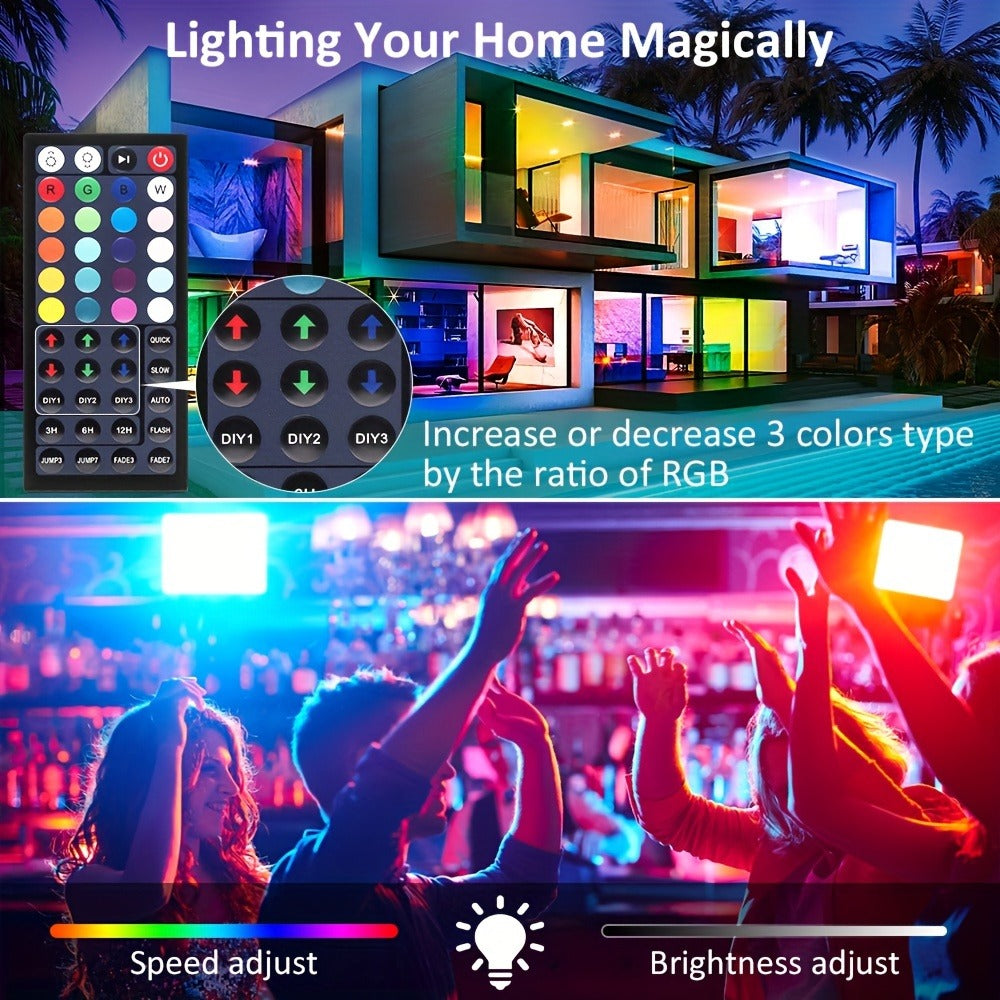 RGB LED Flood Light 25W Outdoor Color Changing - 1000 DIY Colors, 44-Key Remote, Strobe & Fade Modes