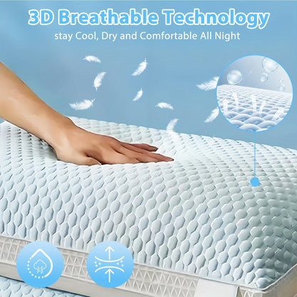 Cooling Bed Pillows 2-Pack – Neck Support for Side, Back & Stomach Sleepers | Machine Washable | Soft Polyester Fill | Perfect for Bed