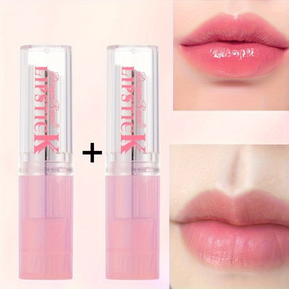 Lip Balm YAMITIK 4-Piece Tinted Stick Set with Pink Tubes, Sheer Gloss Finish and DR111 Option