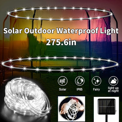 Solar Powered LED Trampoline Lights Colorful Rope Lights for 8-16 Ft Trampolines 8 Dynamic Modes IP65 Waterproof Outdoor Backyard Decoration