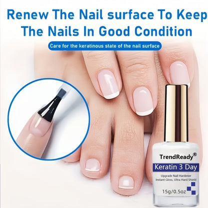 Nail Hardener for Weak Brittle Splitting Nails 2 Pack – Fast Drying White Nail Strengthener with Vitamin E
