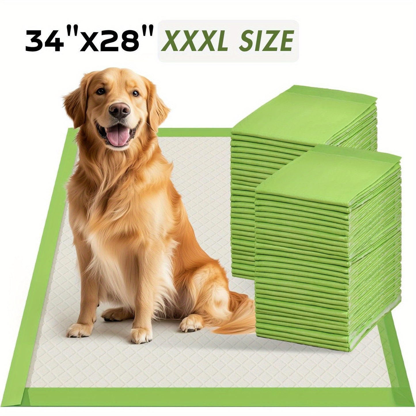 Puppy Pee Pads Jumbo Extra Large for Big Dogs – 6-Layer Heavy Duty Leakproof & Odor Control, Quick-Dry Super Absorbent Training Pads