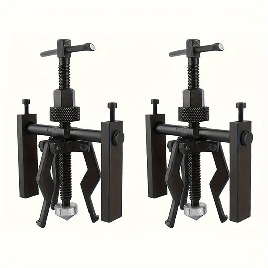 3-Jaw Gear Puller and Bearing Puller Set 2pcs Reversible Inner Outer Forged Steel Heat Treated Jaws for Wheel Bearing Flywheel Pump Bushing