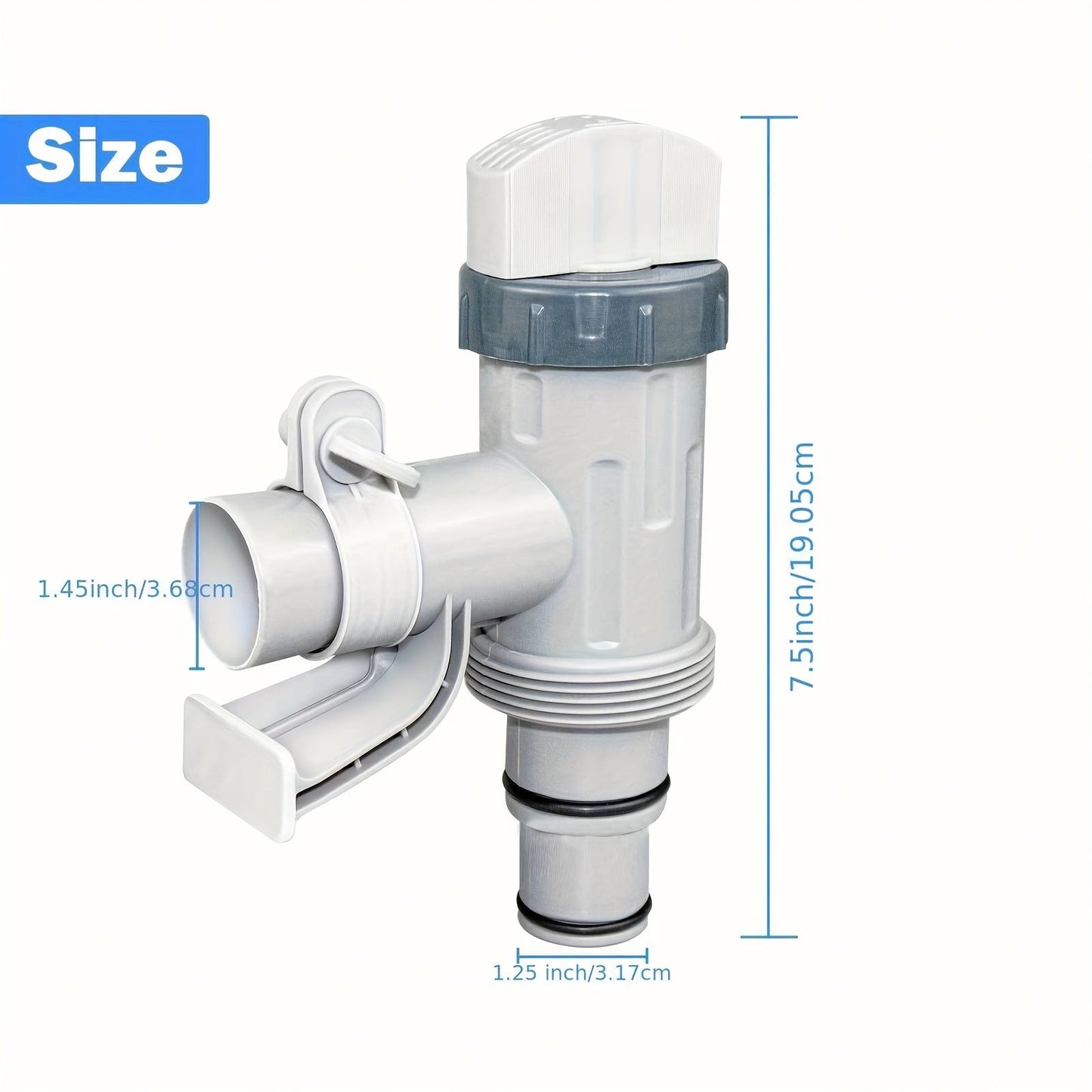 Pool Plunger Valve with Holder for Garden, Patio and Yard Use, with the Listed Configuration