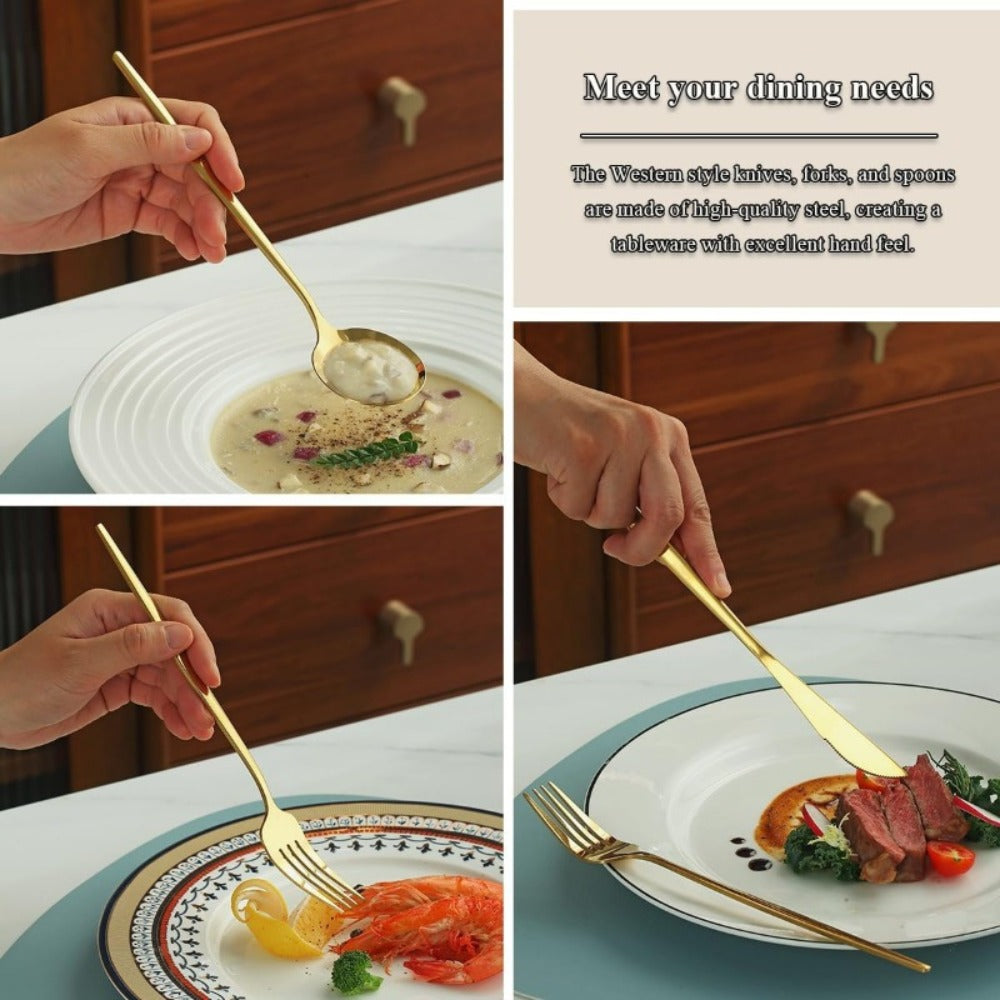 Gold Silverware Set 60 Pcs Service for 20 for Entryways, Bedrooms and Living Spaces, with the Listed Configuration
