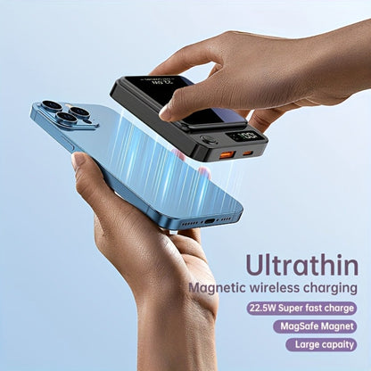 10000mAh Slim Magnetic Power Bank with 22.5W Marking, USB-C Connection and Two Color Options