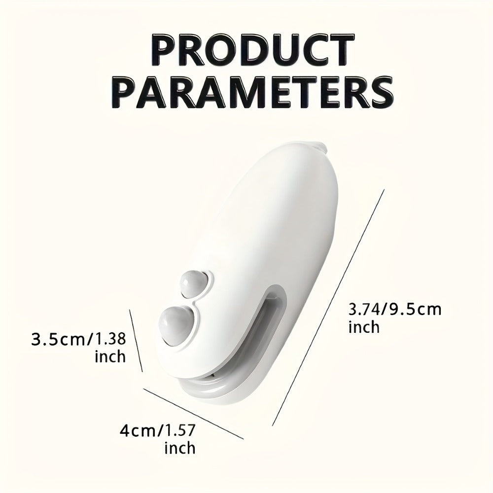 Mini Bag Sealer Two-Pack in White with USB-C Charging, Heat-Seal Button, Cutter and Magnetic Back