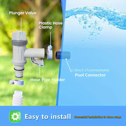 Pool Plunger Valve with Holder for Garden, Patio and Yard Use, with the Listed Configuration