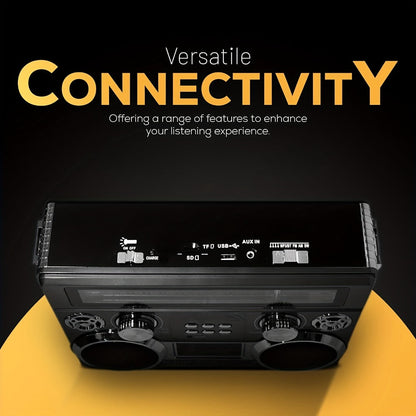 Solar Powered Bluetooth Radio Retro Portable AM FM SW with LED Flashlight, TF SD USB AUX MP3 Playback