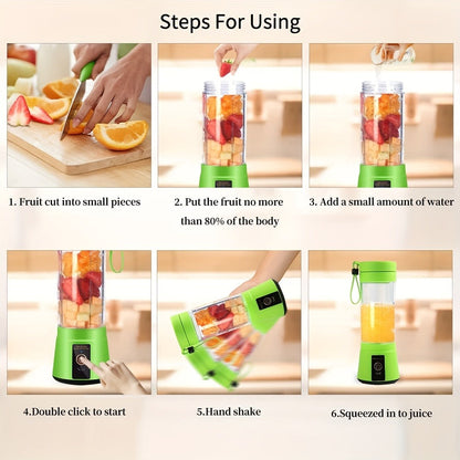 12.85-Ounce Six-Blade Slim Portable Blender Cup with Rechargeable Base and Five Color Options