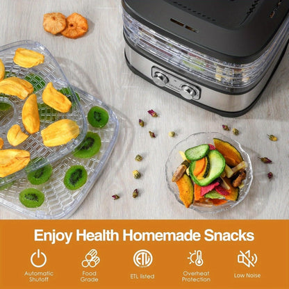 Food Dehydrator 240W with Temperature Control | BPA-Free Dishwasher-Safe Trays, Electric Food Dryer for Jerky, Fruits, Herbs & Vegetables