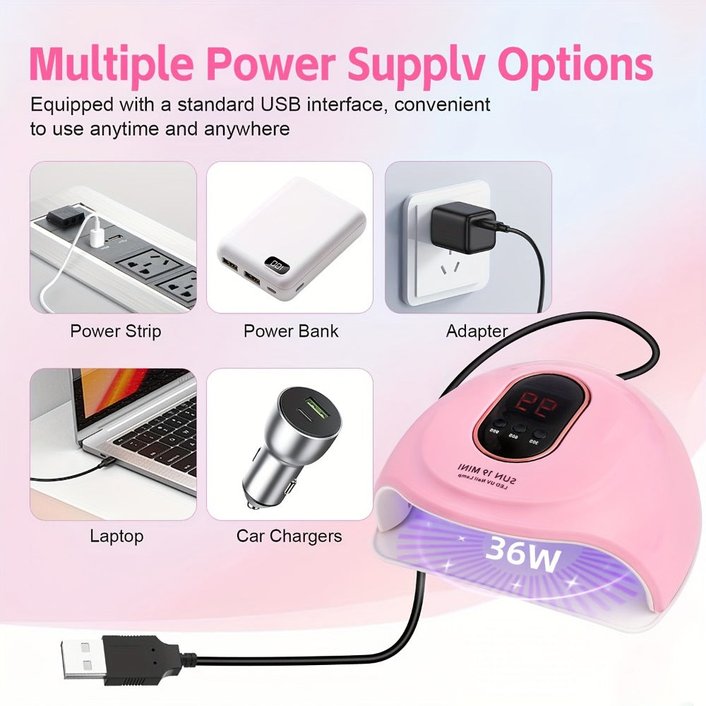 Acrylic Nail Kit with Electric Drill & UV LED Nail Lamp – Complete Professional Starter Set for Beginners with Acrylic Powder Brush Tools