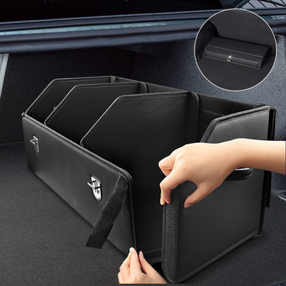 PU Leather Car Organizer Box Foldable Multi-Compartment – Large Capacity Storage for SUV, Truck, Camper & Car Interior