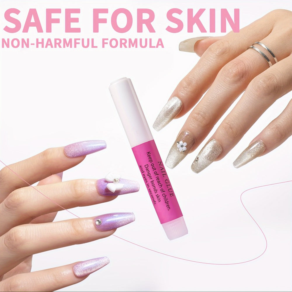 Acrylic Nail Glue Set 14 Pcs No Lamp Quick Dry Super Strong Bond – 12×2ml + 2×7ml Bulk Pack for Press On Nails, Fake Nails