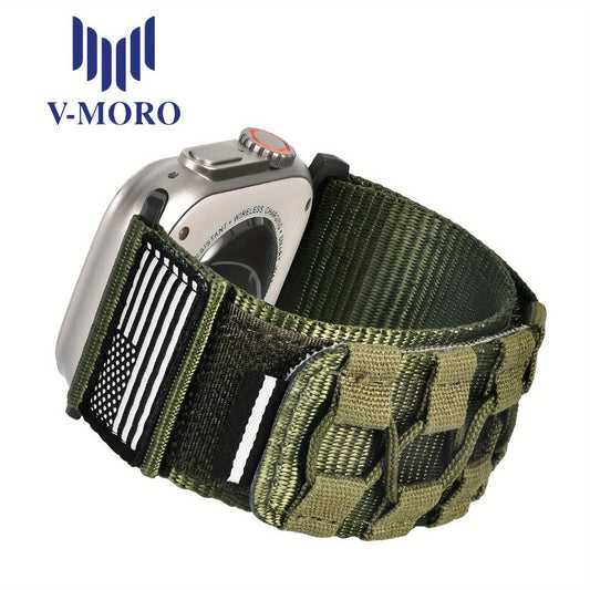 Rugged Nylon Apple Watch Band Men Sport Loop Woven Adjustable Hook Loop Strap Compatible for an Everyday Personal Care Routine