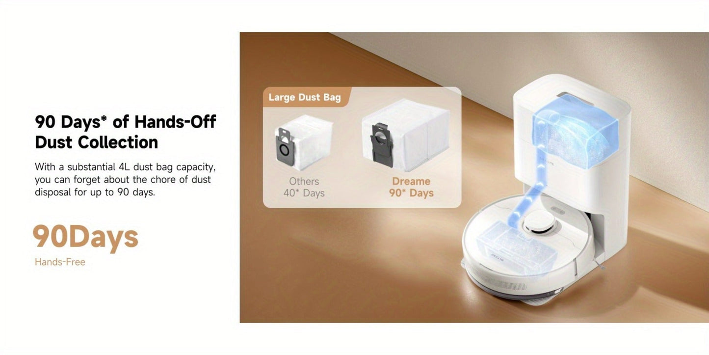 Dreame D10 Plus Gen 2 Self-Emptying Robot Vacuum & Mop Refurbished, 6000Pa Suction, 90-Day Base, LiDAR Navigation
