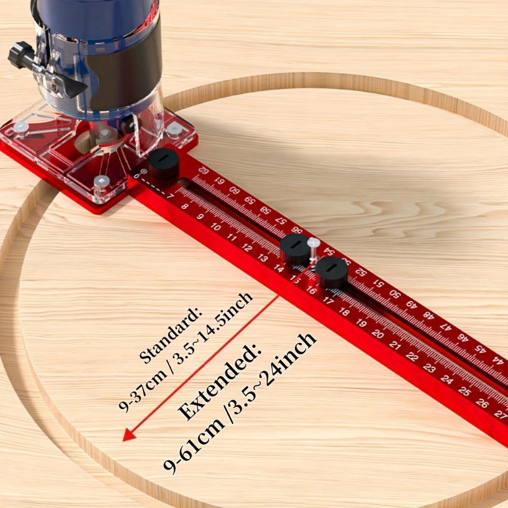 Router Circle Cutting Jig 3-in-1 Woodworking Milling Fixture Precision Circular Cut Guide with Adjustable Groove Bracket for Accurate