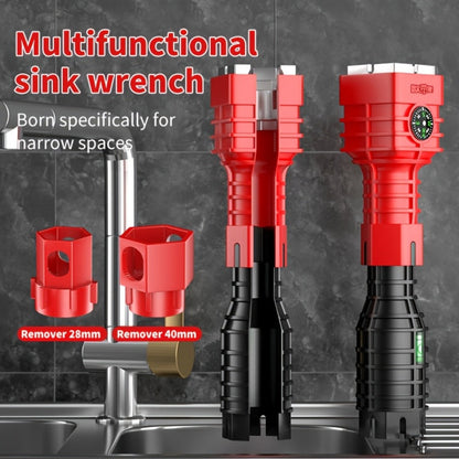 24-in-1 Sink Wrench Faucet Tool Kit Multi-Function Basin Wrench Long Handle for Kitchen Bathroom Plumbing
