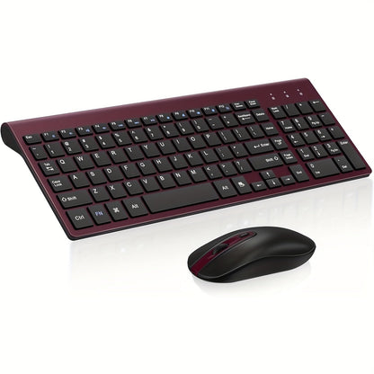 2.4G Wireless Keyboard and Mouse Combo Ultra-Thin Slim Full Size with Numpad Silent Keys Plug for an Everyday Personal Care Routine