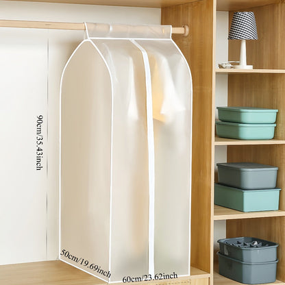 Garment Bag Clothes Dust Cover – Translucent PEVA Waterproof Hanging Storage Bag for Coat Dress Suit, Thickened Washable, Multiple Sizes