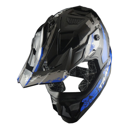 Motorcycle Helmet 1STORM Dirt-Bike Full-Face Shell with Peak Visor, XS-XXL Sizes, Padded Liner and Graphic Styles