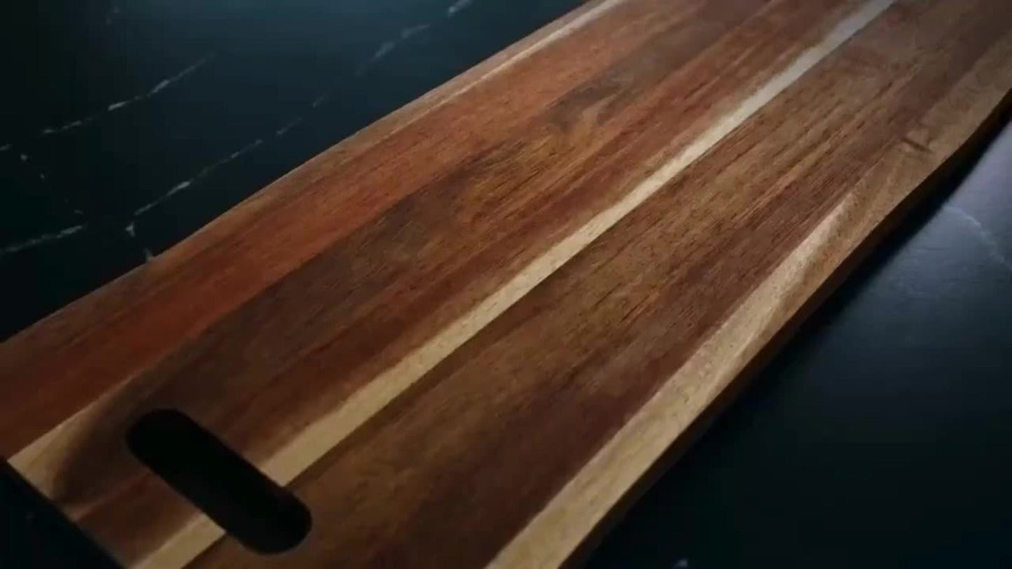 Charcuterie Board Extra Large 36x12 Inch Acacia Wood Cutting Board with Handles 3FT Rectangular Cheese Serving Platter Oversized Grazing