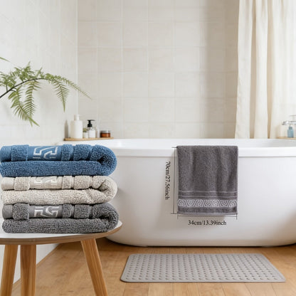 Bath Towels Set of 3 400GSM Microfiber Towels with Coastal Pattern for Bathroom and Spa for Home and Guest Use