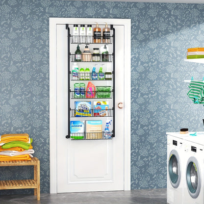 Over The Door Organizer – Multi-Layer Pantry Storage Rack for Kitchen Bathroom Laundry Room, Space Saving Door Hanging Shelf