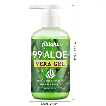 99% Pure Aloe Vera Gel 200ml / 7oz Fresh-Harvested Within 12 Hours for Bath Time, Home Spa and Personal Care