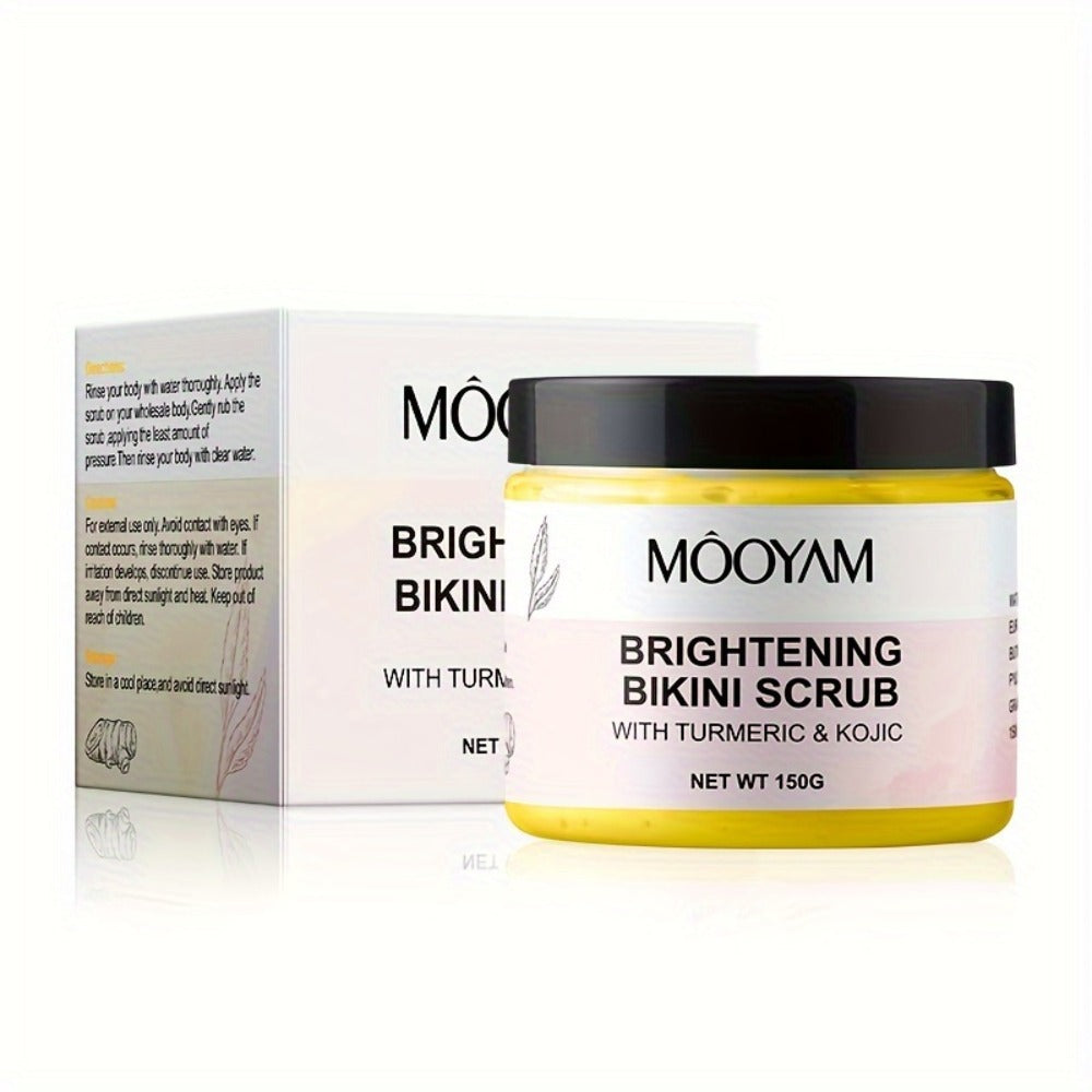 Glycolic Acid Bikini Area Scrub 150g, Kojic Acid & Turmeric Exfoliating Paste, Brightening Treatment