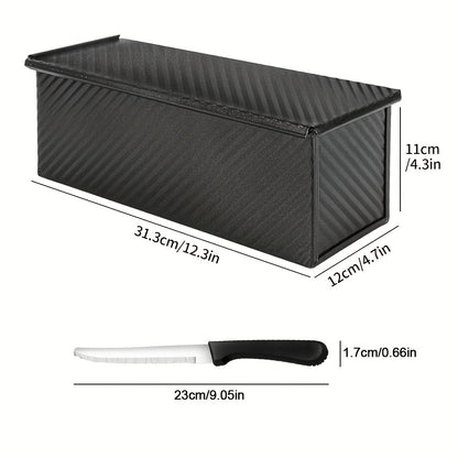 Pullman Loaf Pan with Lid, Extra Large 12.3x4.7x4.3 Inch Sandwich Bread Pan with Vent Holes