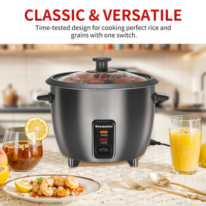 Rice Cooker & Yogurt Maker 1.5Qt, 6-Cup Non-Stick Electric Rice Cooker with Auto Keep, One-Touch