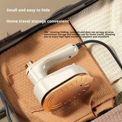 Mini Portable Folding Travel Iron, Compact Handheld Steam Iron for Travel, Dorm, Apartment & Home Office