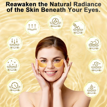 Under Eye Patches 24 Pairs Gold Collagen Hyaluronic Acid Glycerin – Hydrating Eye Mask for Dark Circles Puffiness