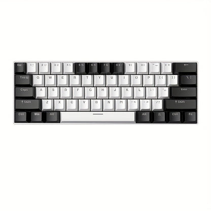 Mechanical Keyboard 61-Key Wired Hot-Swap Layout with Red or Blue Switches, RGB Backlighting and Six Color Options
