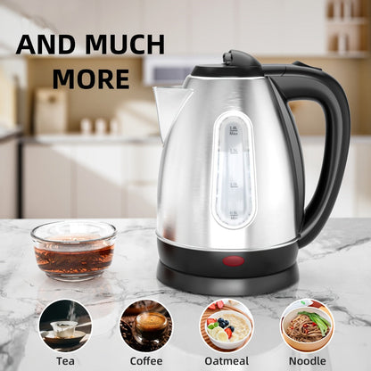 Electric Kettle 1200W Fast Boiling 1.8L Stainless Steel BPA-Free Auto Shut-Off Boil-Dry Protection 360 Swivel Base for Coffee Tea Kitchen