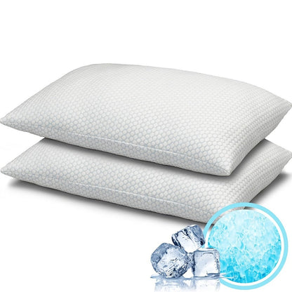 Bed Pillow in Standard, Queen or King Size with Bamboo-Labeled Cover and Single, 2- or 4-Piece Options